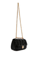 Women's Black Chain Strap Printed Shoulder Bag | Derimod Women's Black Chain Strap Printed Shoulder Bag | Derimod