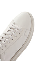 Erkek Ekru Bağcıklı Deri Sneaker | Derimod Erkek Ekru Bağcıklı Deri Sneaker | Derimod