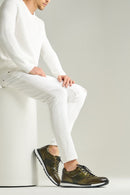 Kroko Desenli Erkek Deri Sneaker | Derimod Kroko Desenli Erkek Deri Sneaker | Derimod