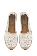 Woman Cream Patterned Espadrilles | Derimod Woman Cream Patterned Espadrilles | Derimod