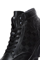Men's Black Leather Ankle Sneaker Boots | Derimod Men's Black Leather Ankle Sneaker Boots | Derimod