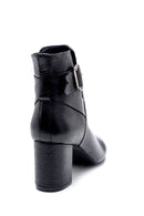 Women's Leather Buckle Detailed Heeled Boots | Derimod Women's Leather Buckle Detailed Heeled Boots | Derimod