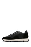 Erkek Siyah Deri Süet Detaylı Sneaker | Derimod Erkek Siyah Deri Süet Detaylı Sneaker | Derimod