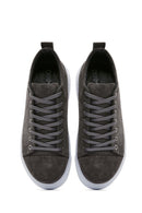Erkek Gri Bağcıklı Süet Deri Sneaker | Derimod Erkek Gri Bağcıklı Süet Deri Sneaker | Derimod