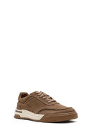 Male Beige Lace-up Nubuck Leather Sneaker | Derimod Male Beige Lace-up Nubuck Leather Sneaker | Derimod