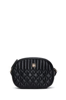 Women's Black Long Strap Quilted Crossbody Bag | Derimod Women's Black Long Strap Quilted Crossbody Bag | Derimod