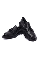 Kadın Siyah Püsküllü Deri Maskülen Loafer | Derimod Kadın Siyah Püsküllü Deri Maskülen Loafer | Derimod