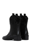 Women's Black Heeled Cowboy Boots | Derimod Women's Black Heeled Cowboy Boots | Derimod