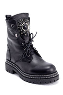 Women's Leather Stone Boots | Derimod Women's Leather Stone Boots | Derimod