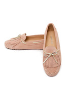 Woman Powder Tasselled Suede Loafer | Derimod Woman Powder Tasselled Suede Loafer | Derimod