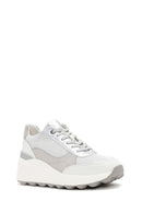 Geox Kadın Beyaz Spherica Bağcıklı Deri Sneaker | Derimod Geox Kadın Beyaz Spherica Bağcıklı Deri Sneaker | Derimod