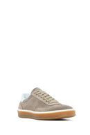Men's Beige Lace-Up Suede Leather Sneaker | Derimod Men's Beige Lace-Up Suede Leather Sneaker | Derimod