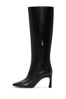 Women's Black Leather Heeled Boots | Derimod Women's Black Leather Heeled Boots | Derimod