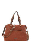 Women's Brown Suede Shoulder Bag | Derimod Women's Brown Suede Shoulder Bag | Derimod