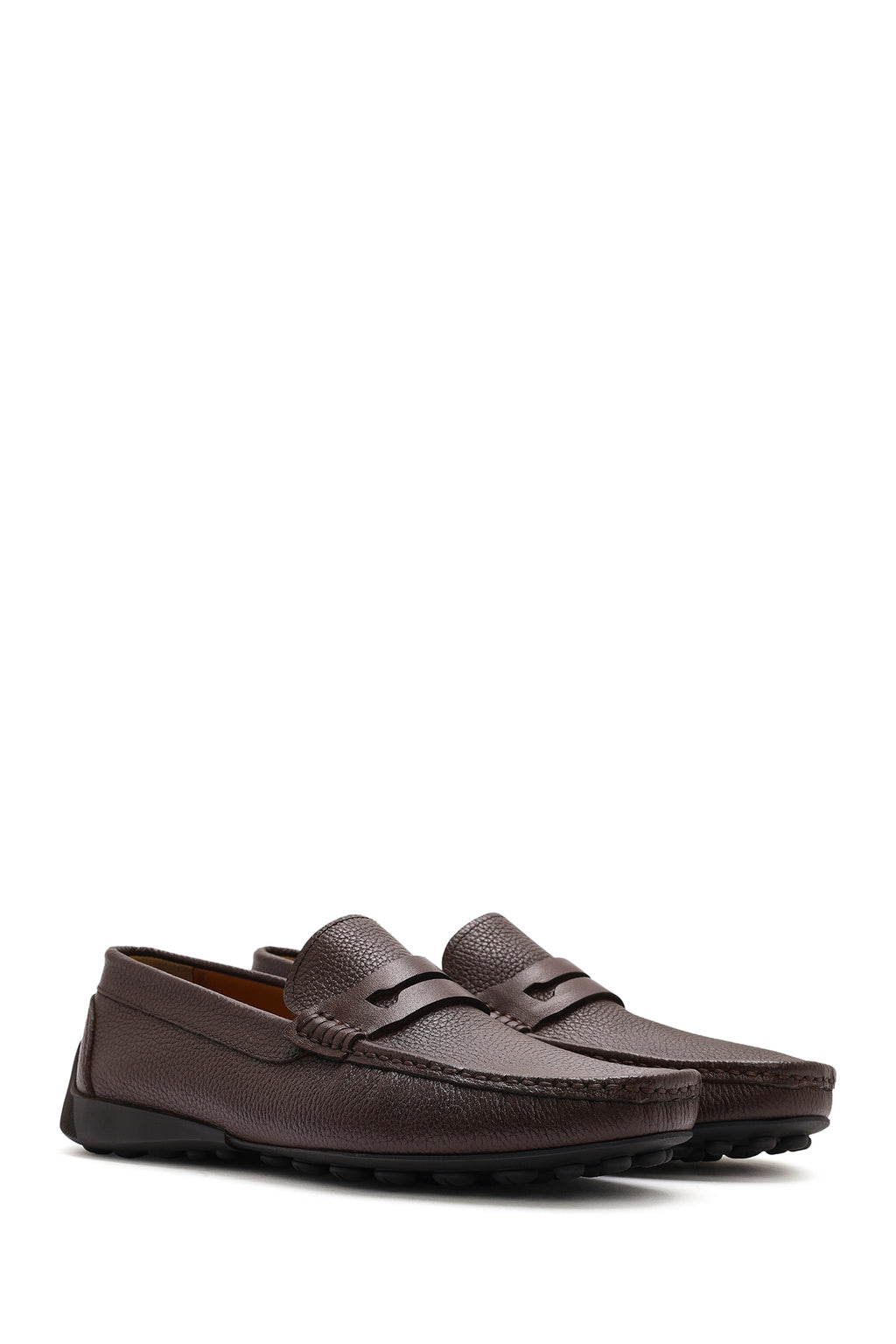 Erkek Kahverengi Deri Casual Loafer