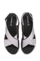 Women's Gray Comfort Sandals | Derimod Women's Gray Comfort Sandals | Derimod