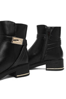 Woman Black Zip Closure Buckle Detailed Boots | Derimod Woman Black Zip Closure Buckle Detailed Boots | Derimod
