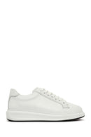 Erkek Beyaz Bağcıklı Deri Sneaker | Derimod Erkek Beyaz Bağcıklı Deri Sneaker | Derimod