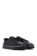 Men's Black Lace-Up Thick Sole Leather Sneakers | Derimod Men's Black Lace-Up Thick Sole Leather Sneakers | Derimod