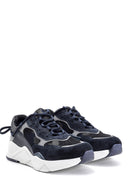 Men's Suede Detailed Leather Sneaker | Derimod Men's Suede Detailed Leather Sneaker | Derimod