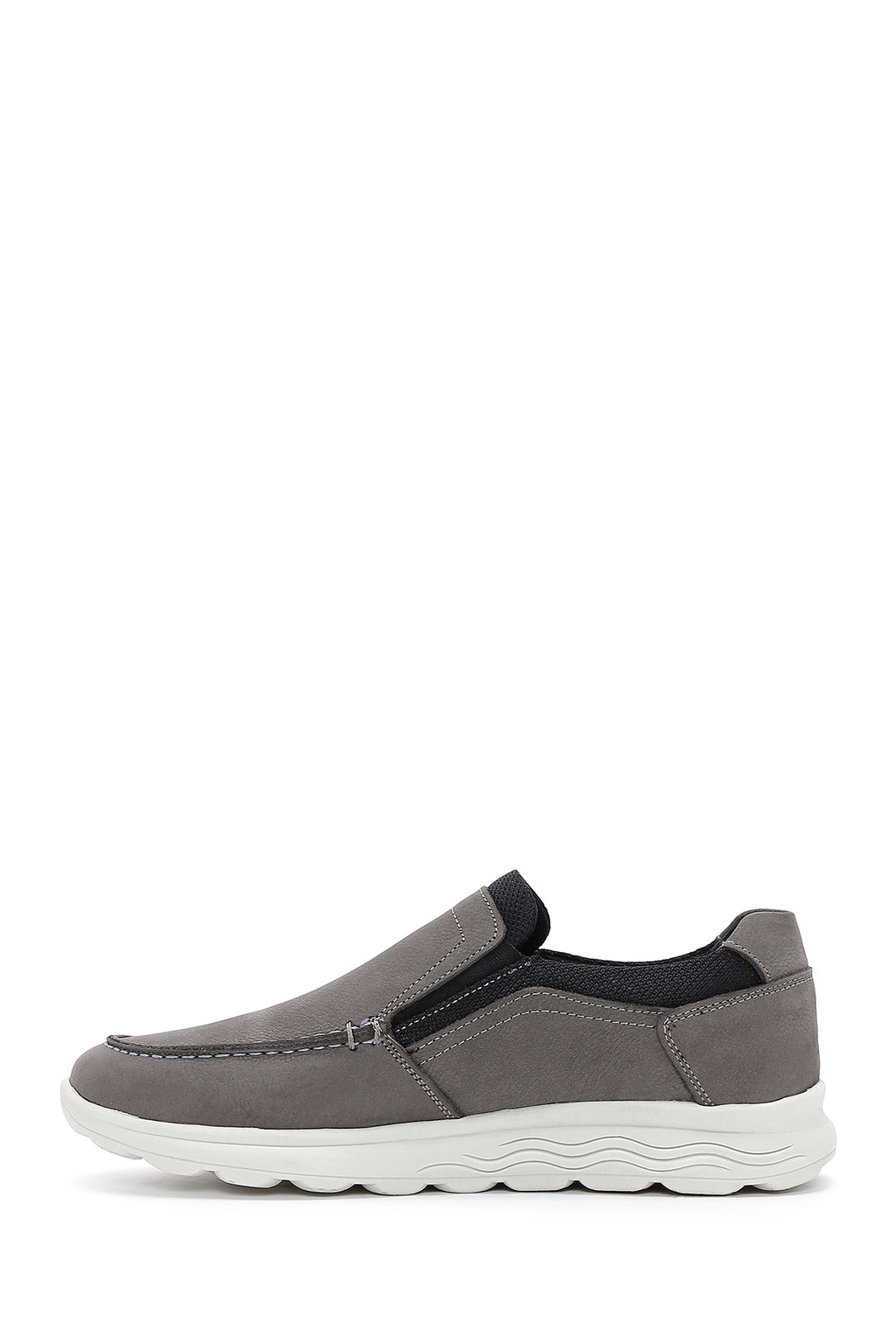 Erkek Gri Nubuk Deri Casual Loafer