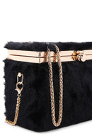 Women's Black Plush Crossbody Bag | Derimod Women's Black Plush Crossbody Bag | Derimod