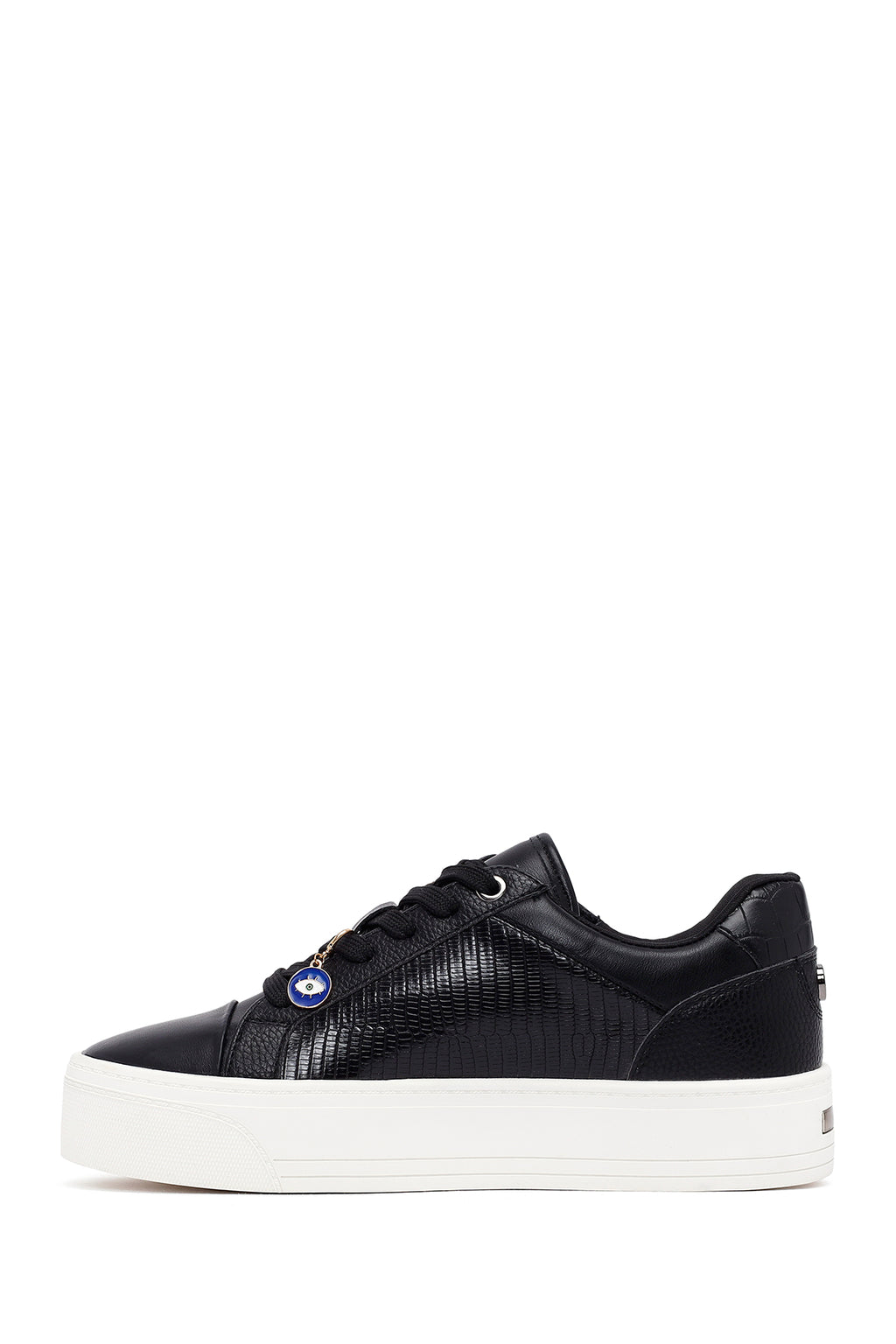 Kadın Siyah Bağcıklı Kalın Tabanlı Sneaker