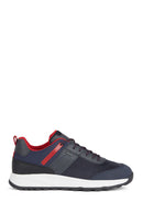 Geox Men's Navy Blue Terrestre Abx Lace-Up Leather Casual Sneaker | Derimod Geox Men's Navy Blue Terrestre Abx Lace-Up Leather Casual Sneaker | Derimod