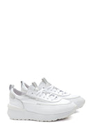 Kadın Beyaz Kalın Tabanlı Deri Sneaker | Derimod Kadın Beyaz Kalın Tabanlı Deri Sneaker | Derimod