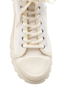 Women's White Lace-Up Boots | Derimod Women's White Lace-Up Boots | Derimod