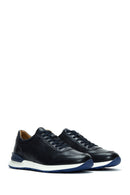 Men's Navy Blue Leather Sneaker | Derimod Men's Navy Blue Leather Sneaker | Derimod
