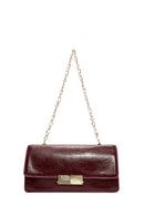 Kadın Bordo Zincir Askılı Kol Çantası | Derimod Kadın Bordo Zincir Askılı Kol Çantası | Derimod