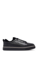 Men's Black Lace-Up Thick Sole Leather Sneakers | Derimod Men's Black Lace-Up Thick Sole Leather Sneakers | Derimod