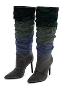 Women's Multi-Colored Stone Thin Heeled Boots | Derimod Women's Multi-Colored Stone Thin Heeled Boots | Derimod