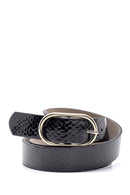 Women's Snakeskin Patterned Belt | Derimod Women's Snakeskin Patterned Belt | Derimod