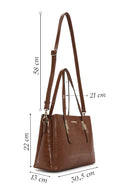Woman Taba Long-Strap Crocodile-Embossed Shoulder Bag | Derimod Woman Taba Long-Strap Crocodile-Embossed Shoulder Bag | Derimod