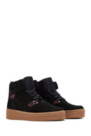 Kadın Siyah Süet Deri Bilekli Sneaker | Derimod Kadın Siyah Süet Deri Bilekli Sneaker | Derimod