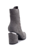 Women's Suede Leather Heeled Boots | Derimod Women's Suede Leather Heeled Boots | Derimod