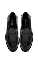 Kadın Siyah Rugan Deri Maskülen Loafer | Derimod Kadın Siyah Rugan Deri Maskülen Loafer | Derimod