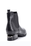 Women's Crocodile Detailed Heeled Boots | Derimod Women's Crocodile Detailed Heeled Boots | Derimod