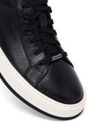 Male Black Lace-Up Leather Sneaker | Derimod Male Black Lace-Up Leather Sneaker | Derimod