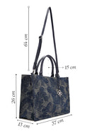 Women's Blue Long Strap Fabric Shoulder Bag | Derimod Women's Blue Long Strap Fabric Shoulder Bag | Derimod