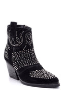 Women's Studded Suede Leather Boots | Derimod Women's Studded Suede Leather Boots | Derimod