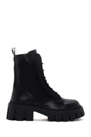 Women's Black Zippered Leather Boots | Derimod Women's Black Zippered Leather Boots | Derimod