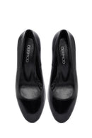 Woman Black Thick-heeled Leather Shoes | Derimod Woman Black Thick-heeled Leather Shoes | Derimod