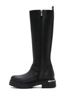 Harley Davidson Women's Black Trouble Zippered Leather Boots | Derimod Harley Davidson Women's Black Trouble Zippered Leather Boots | Derimod
