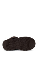 Woman Brown Thick-Soled Suede Teddy Boots | Derimod Woman Brown Thick-Soled Suede Teddy Boots | Derimod