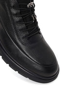 Male Black Lace-up Leather Casual Sneaker | Derimod Male Black Lace-up Leather Casual Sneaker | Derimod