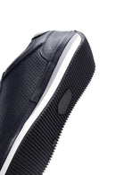 Erkek Lacivert Deri Baskılı Sneaker | Derimod Erkek Lacivert Deri Baskılı Sneaker | Derimod