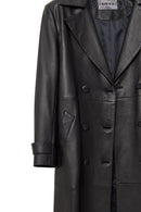 Beyonce Women's Black Leather Coat | Derimod Beyonce Women's Black Leather Coat | Derimod